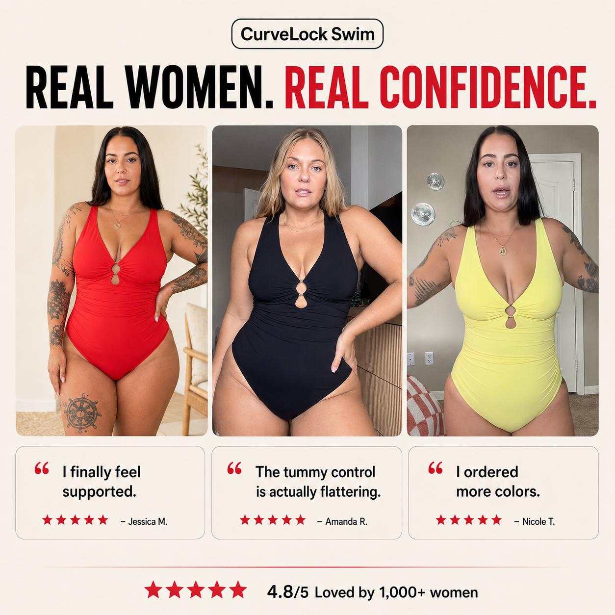 The CurveLock Sculpting One-Piece Bathing Suit